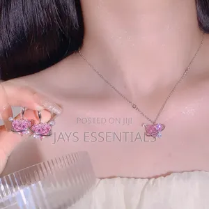 Pink Heart Necklace Set