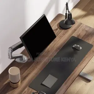 Office Tables:120cm T-Shaped Iron Office Desk Wood Standing