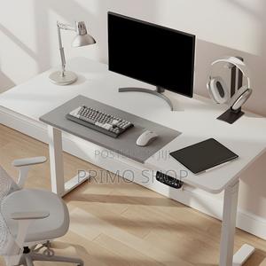 Office Tables:120cm T-Shaped Iron Office Desk Wood Standing - thumbnail 2