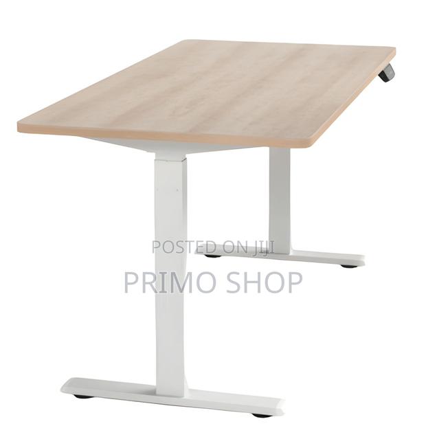 Office Tables:120cm T-Shaped Iron Office Desk Wood Standing - thumbnail 3