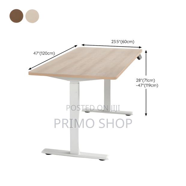 Office Tables:120cm T-Shaped Iron Office Desk Wood Standing - thumbnail 4