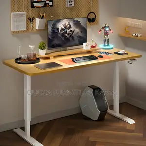 Office Tables:140cm Converter T-Shape Electric Office Desk