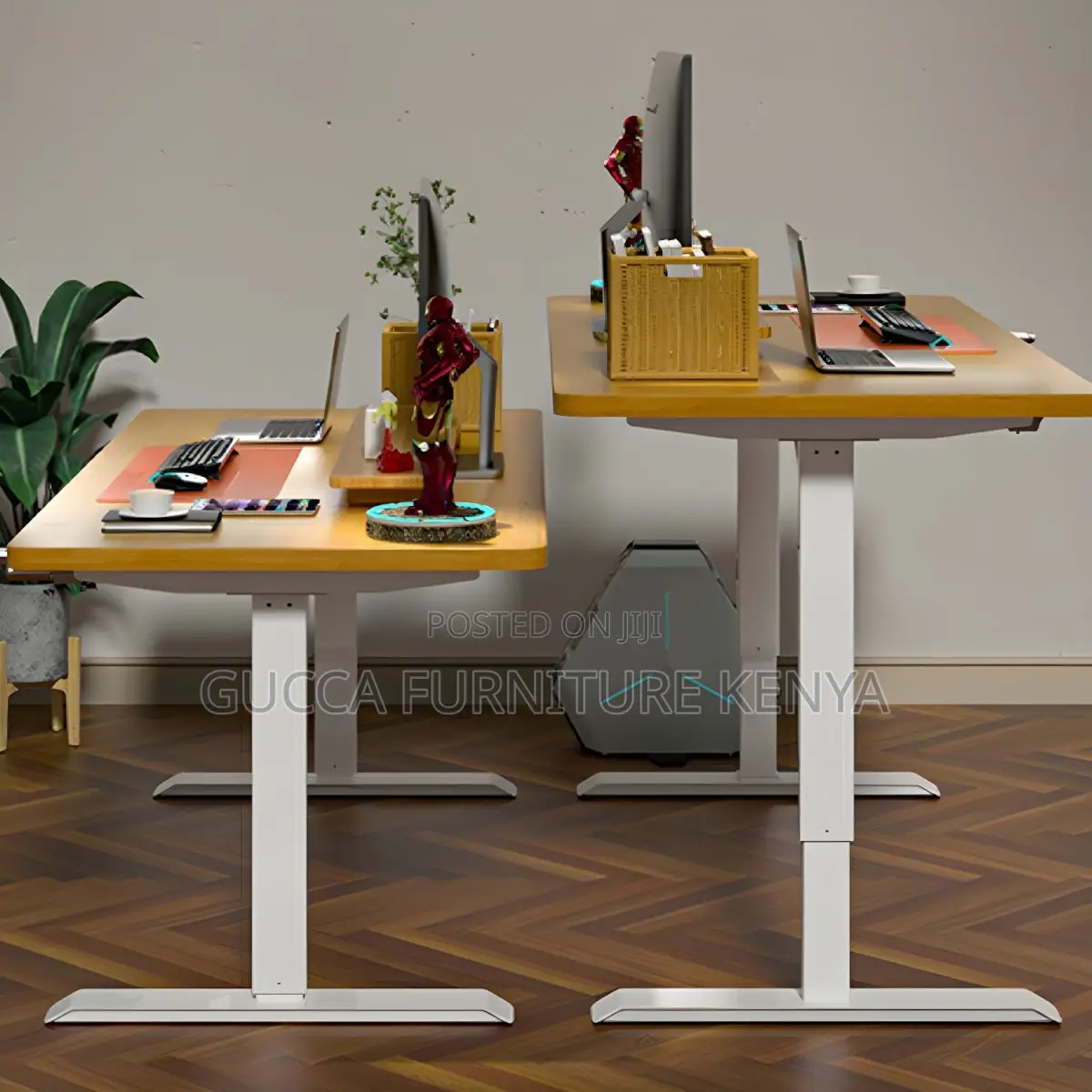Office Tables:140cm Converter T-Shape Electric Office Desk