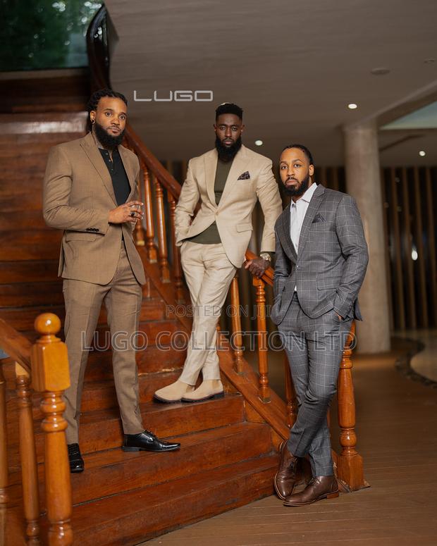 Men’S Suit Grey Checked Slim-Fit Suit - thumbnail 4