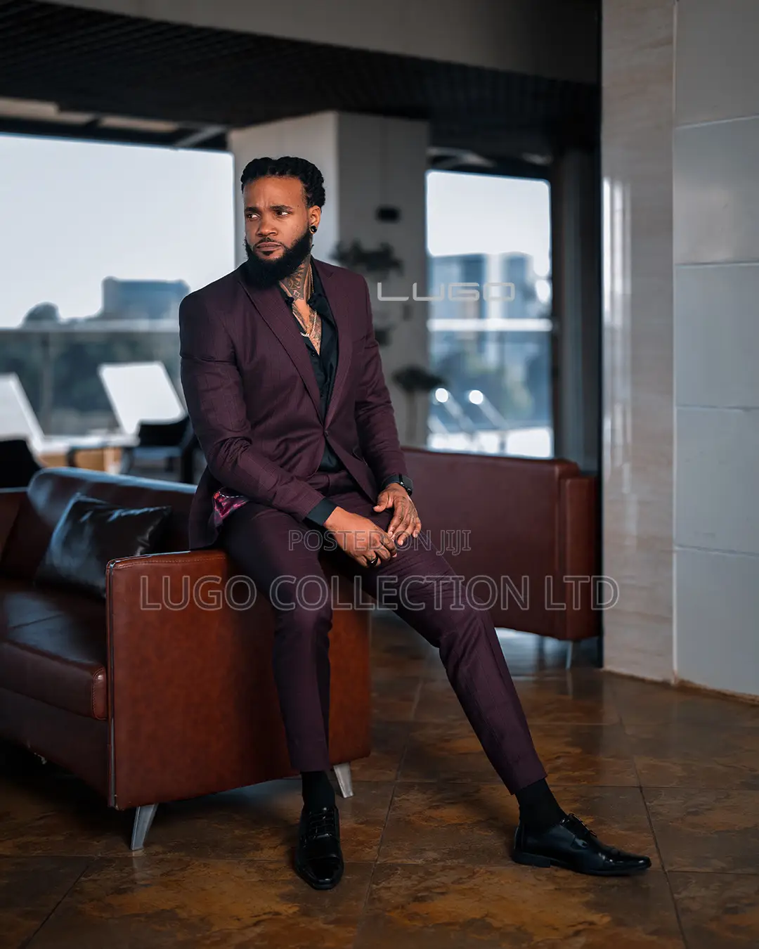 Men Suits Burgundy Slim Fit Suit