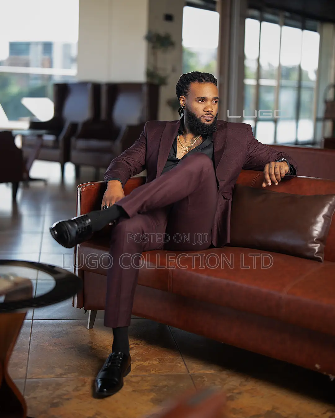 Men Suits Burgundy Slim Fit Suit