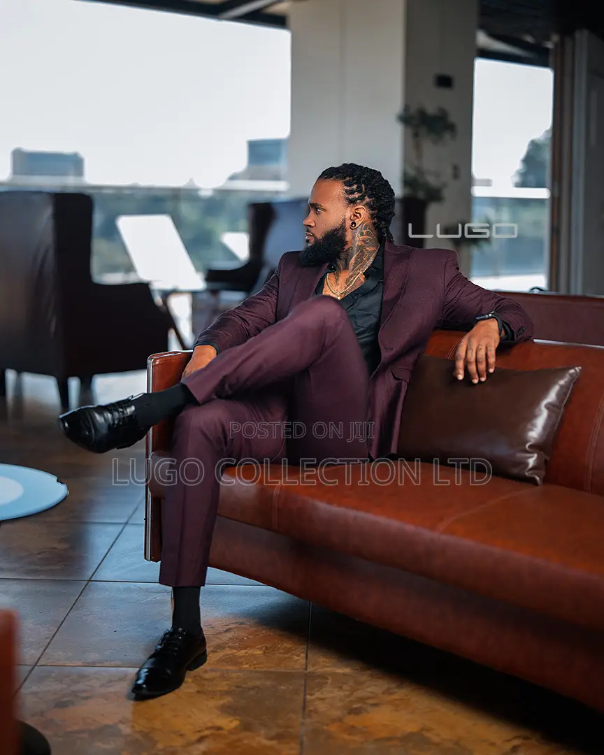 Men Suits Burgundy Slim Fit Suit