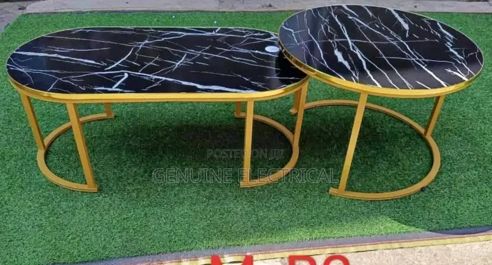 Coffee Tables Black + 1 Stool Marble