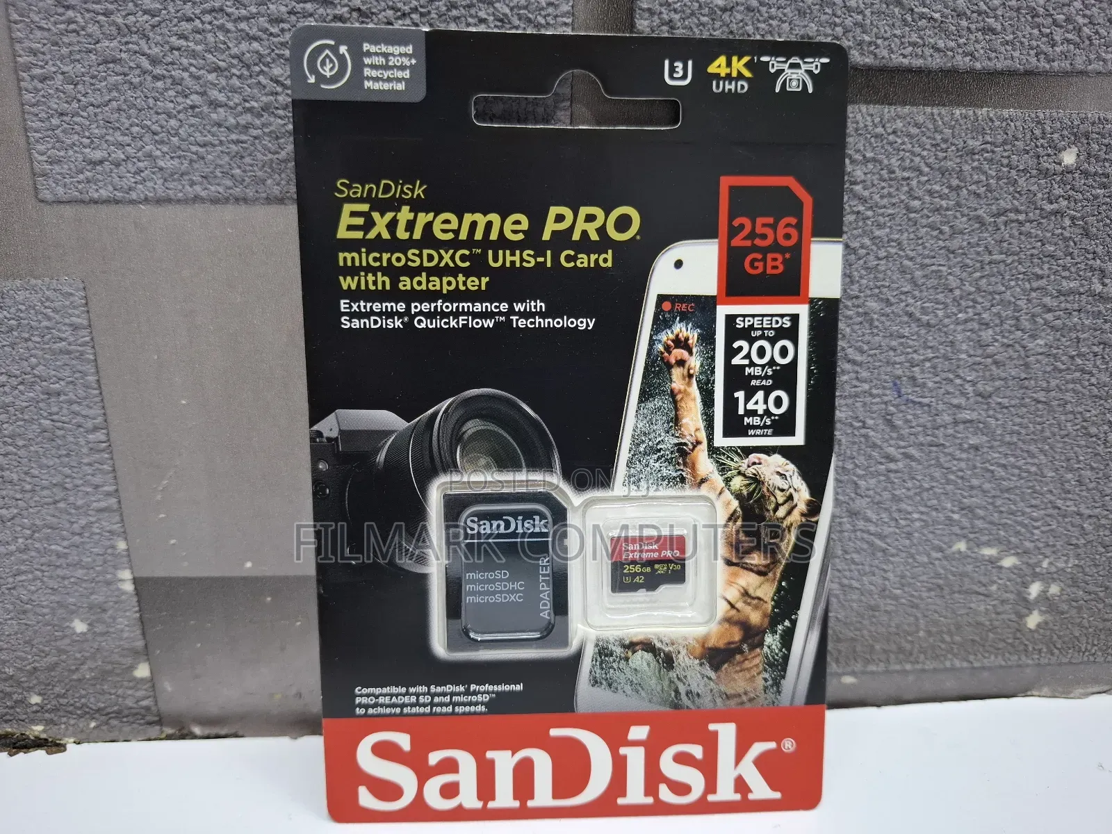 Sandisk 256GB Extreme PRO Microsd UHS-I Card With Adapter