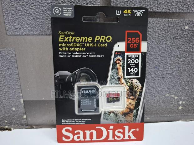 Sandisk 256GB Extreme PRO Microsd UHS-I Card With Adapter