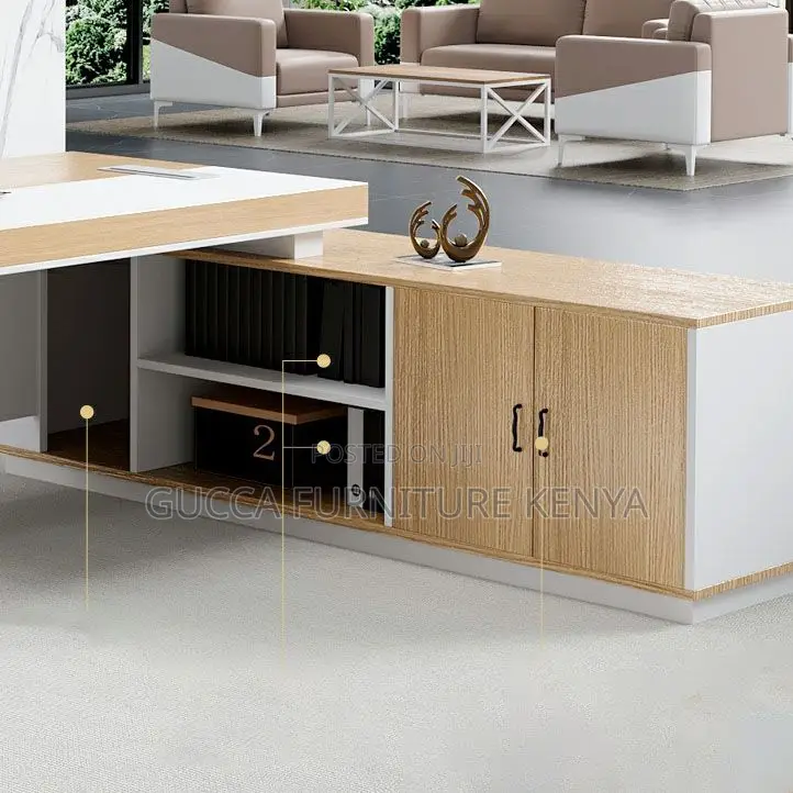 Office Tables:160cm L-Shape Refined Wood Writing Desk