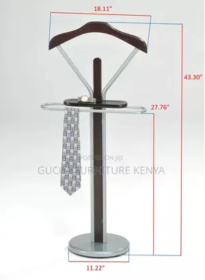 Hangers:Mahogany Office Suit Valet Rack Stand Organizer
