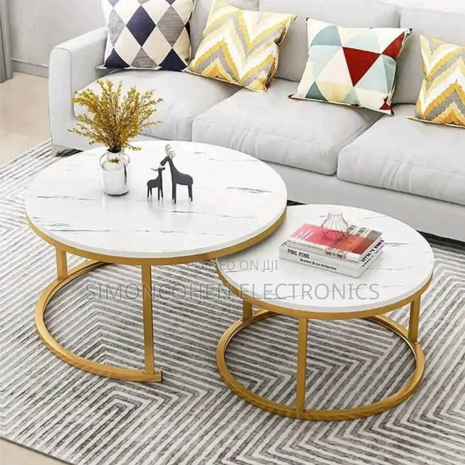 Nesting Table MDF With Marble Effect(Big Size)