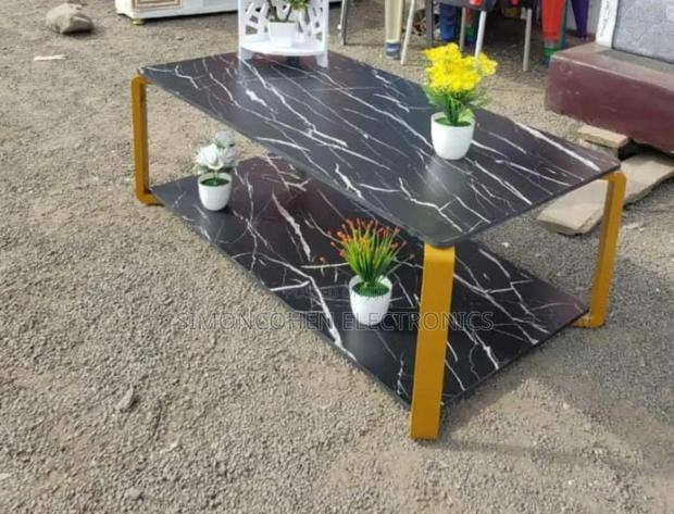 Black Executive MDF Marble Effect Table