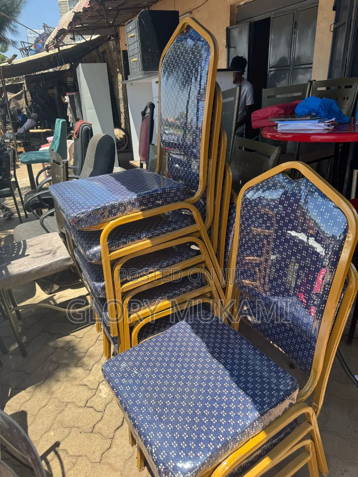 Blue Gold Conference Hall Chairs