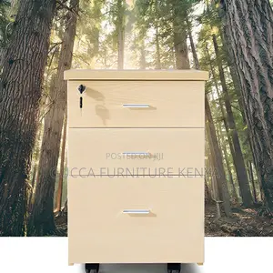 Cabinets: 3-Drawer Contemporary Wooden Pedestal Sideboard