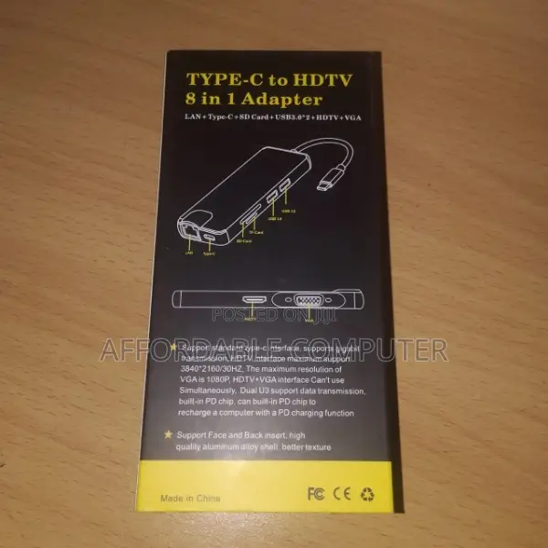Type C to HDTV 8 in 1 USB Hub