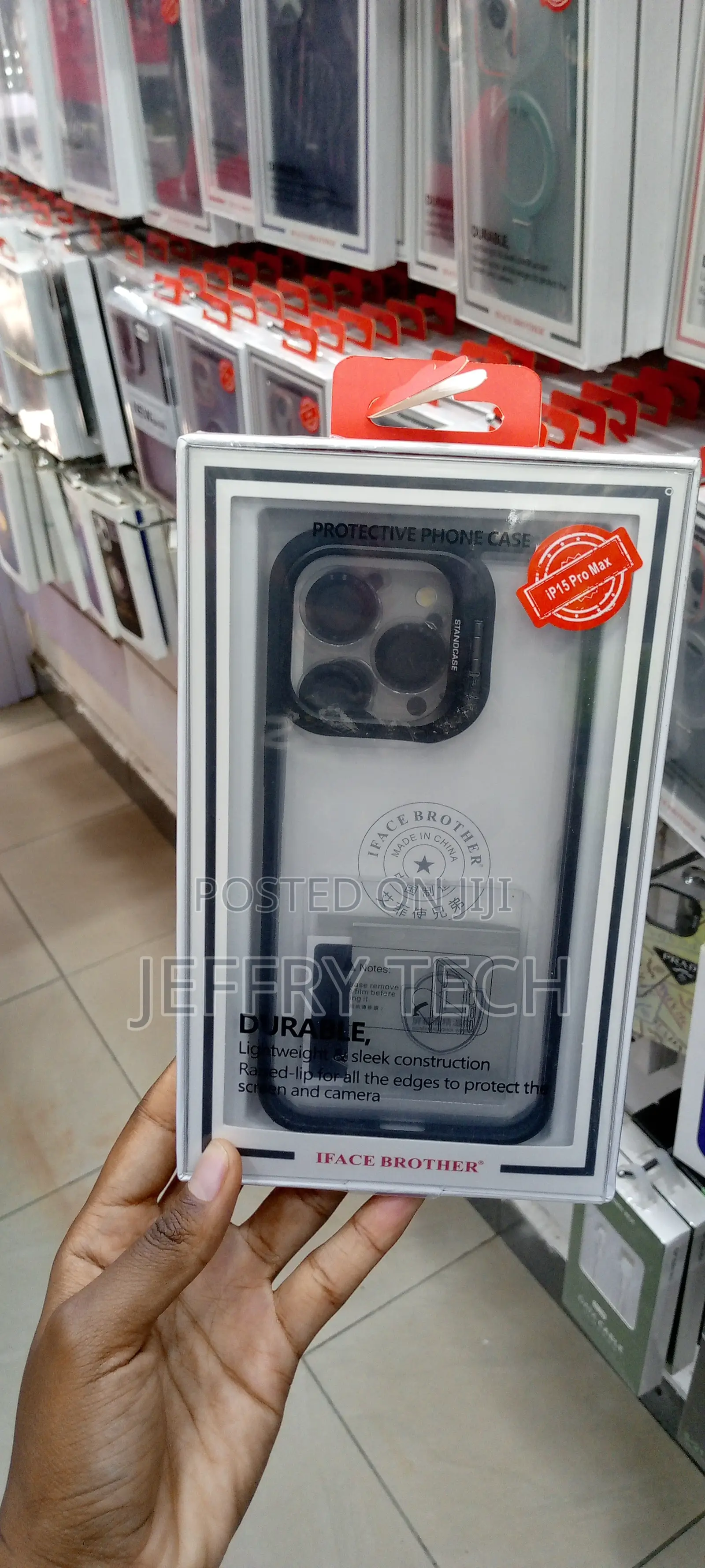 iPhone 15 Pro Max Plating Invisible Lens Stand Case (Black)