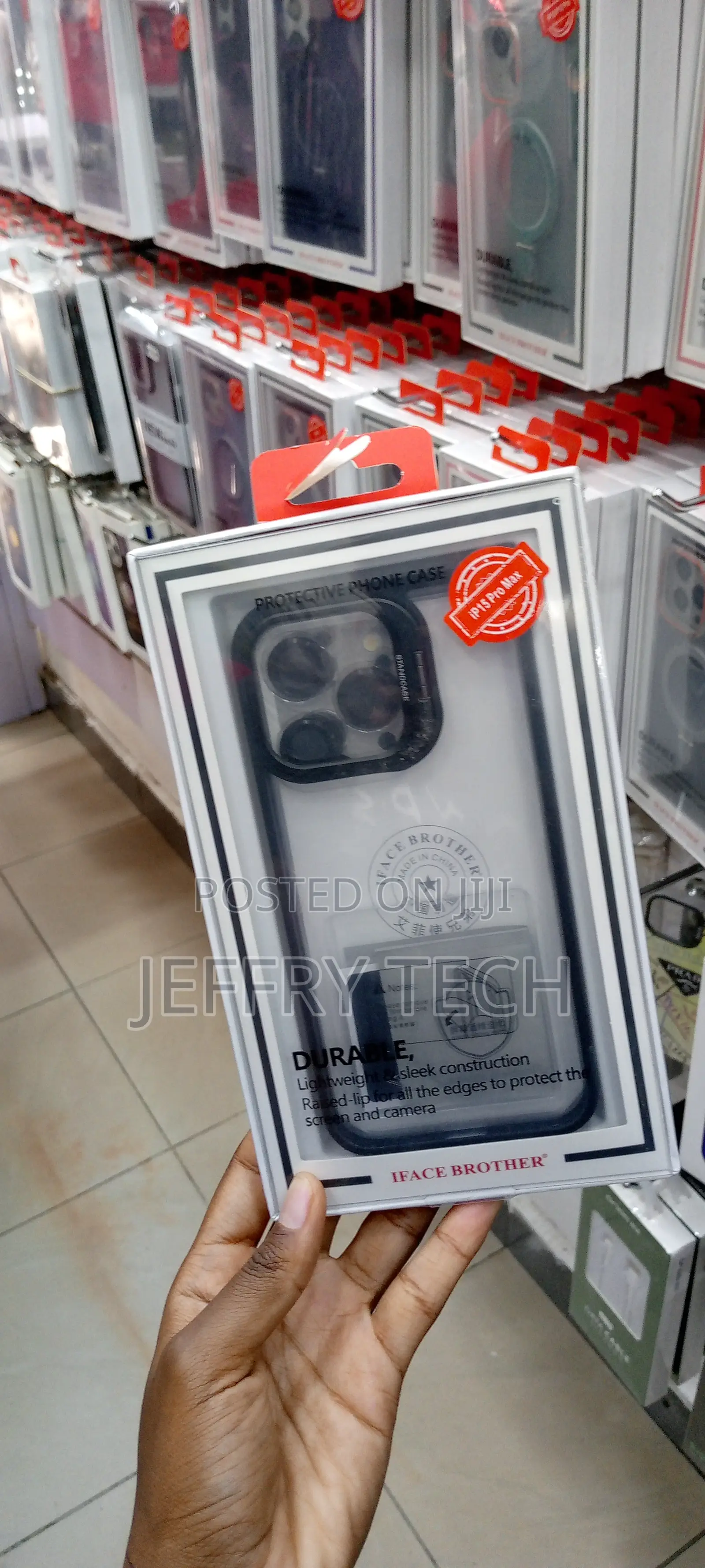 iPhone 15 Pro Max Plating Invisible Lens Stand Case (Black)