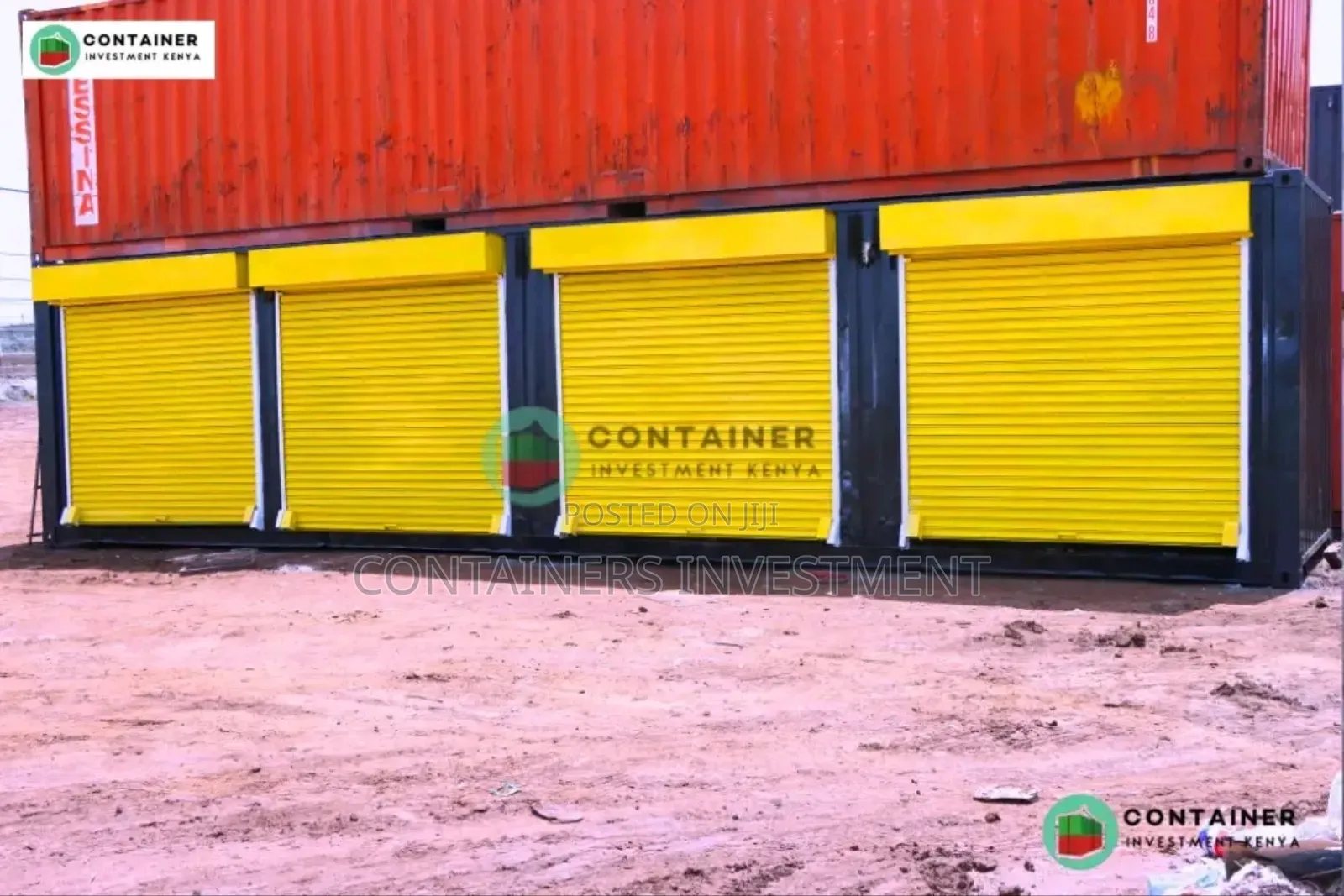 Container Stalls for Sale- Gun Metal and Yellow Color.