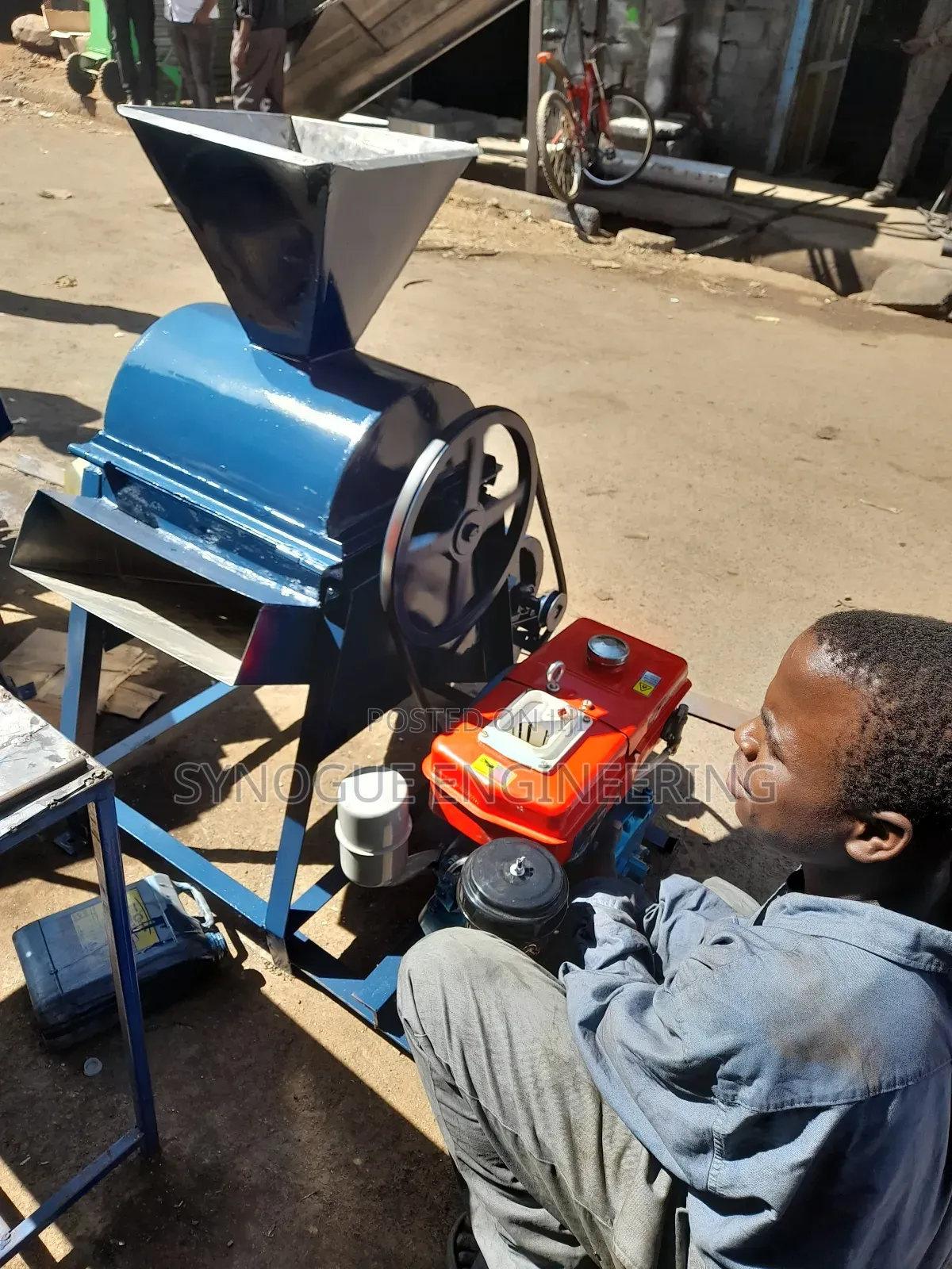 Nut Skin Peeling Machine - Diesel Engine