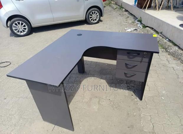 Gray L-Shape Desk - main view