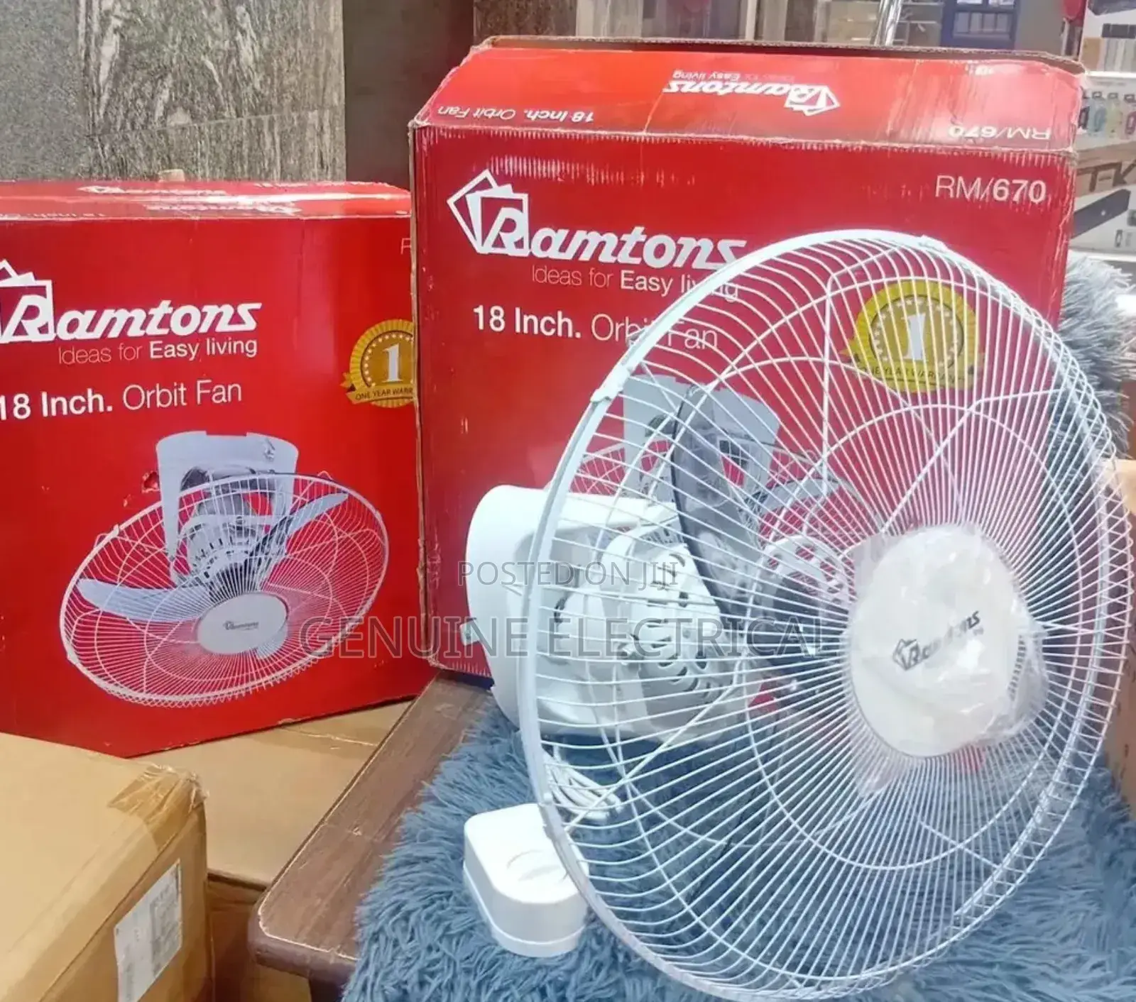 18 Inches Ramtons Orbit Fan Rm/67or (One Year Warranty)