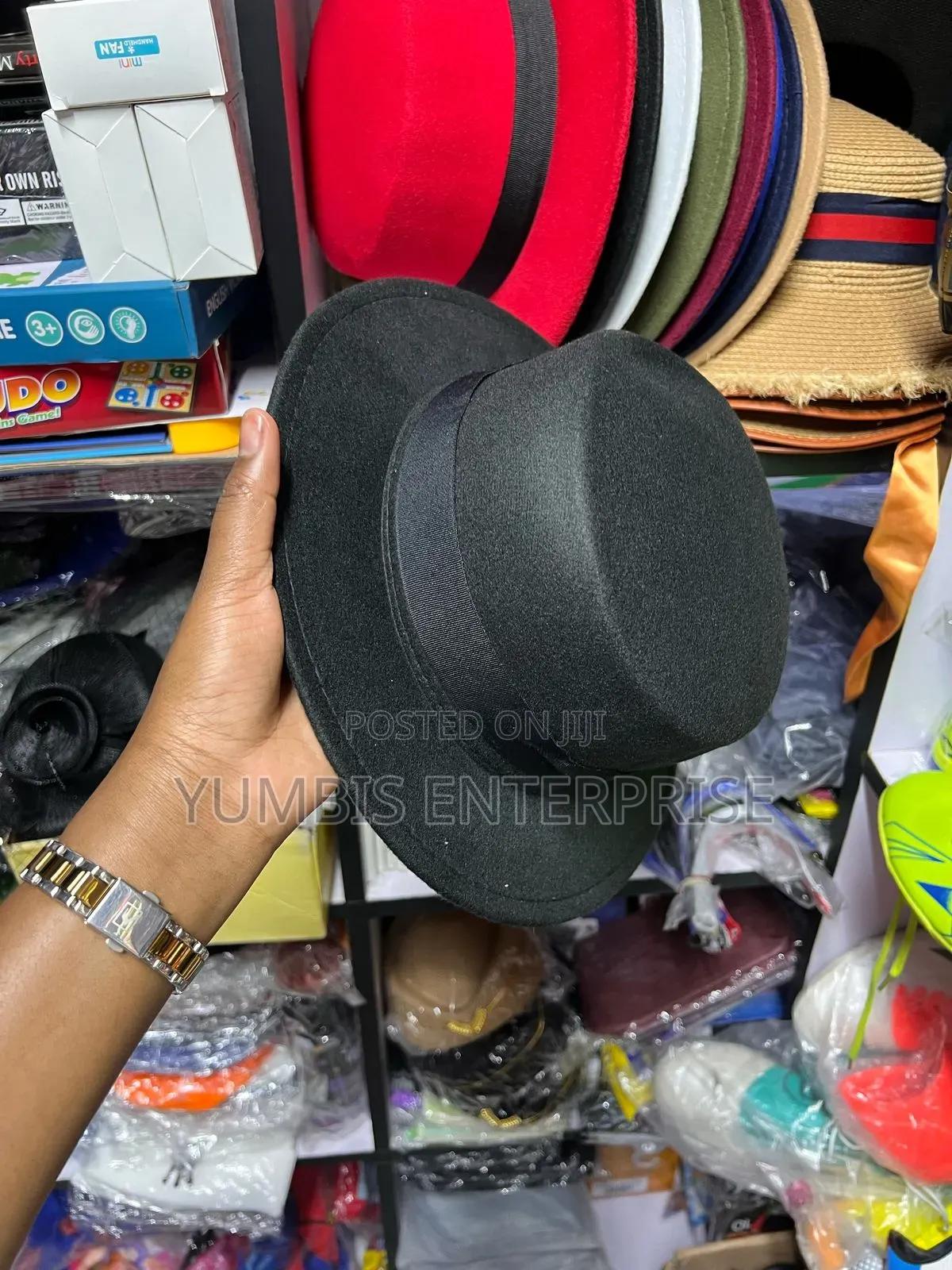 Color Black , Navy Flat Top Unisex Fedora Hats