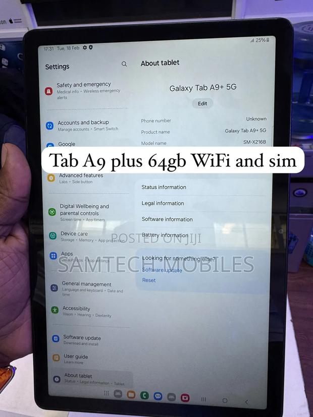 New Samsung Galaxy Tab A9+ 64 GB Black - main view