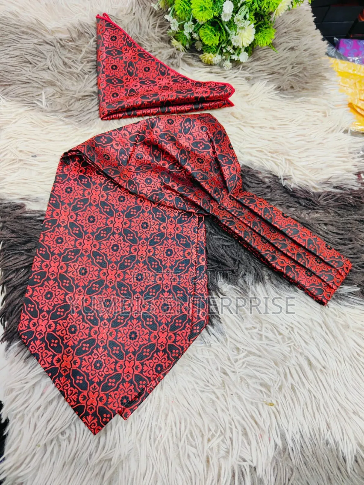 Red Cravat -Ties With a Pocket Square
