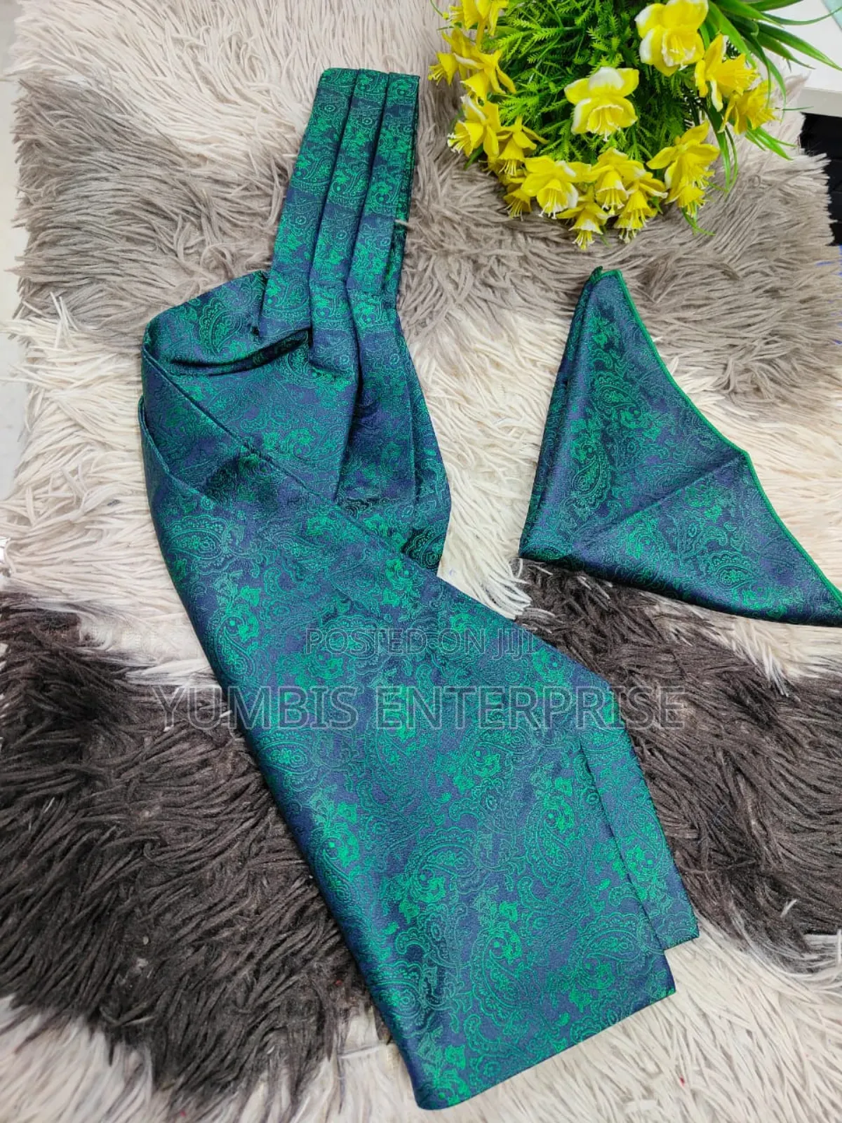 Pocket Square With a Matching Event Cravat --Tie Kes 1000