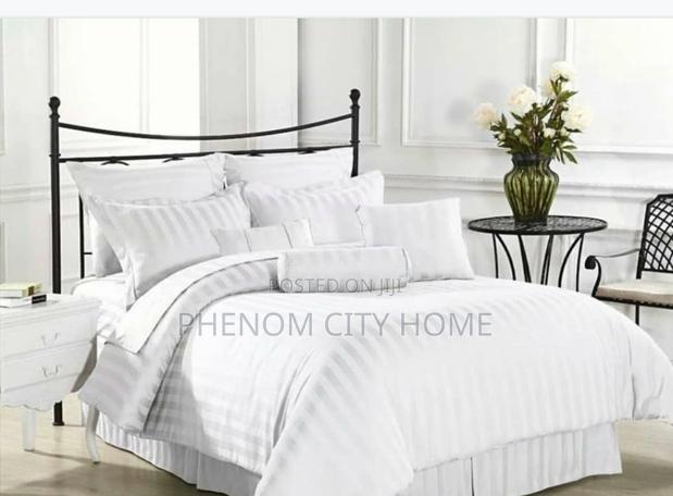 White Stripped TC Quality Bedsheet Set Available - main view