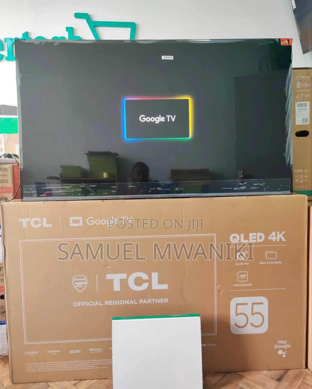 TCL 55′′ Qled Pro Uhd Google Tv Hdr10+ Frameless Screen