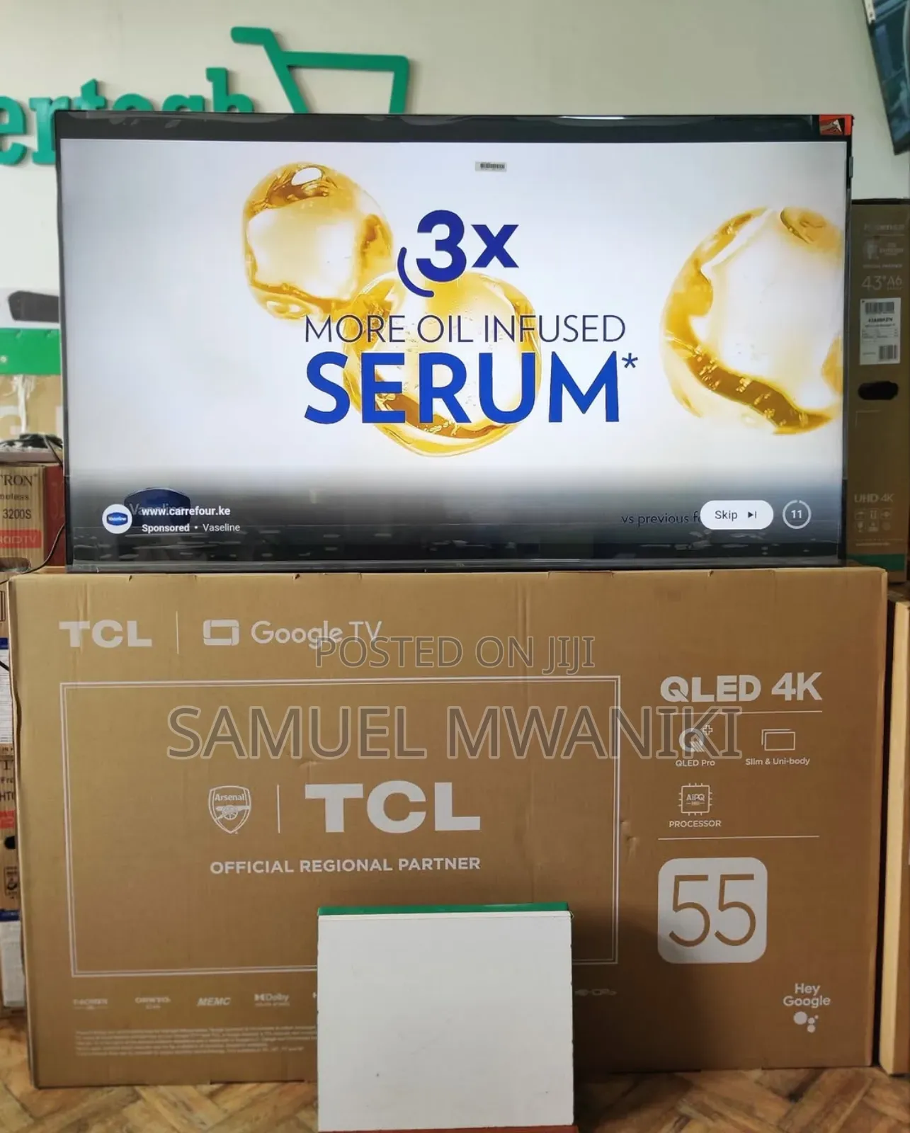 TCL 55′′ Qled Pro Uhd Google Tv Hdr10+ Frameless Screen