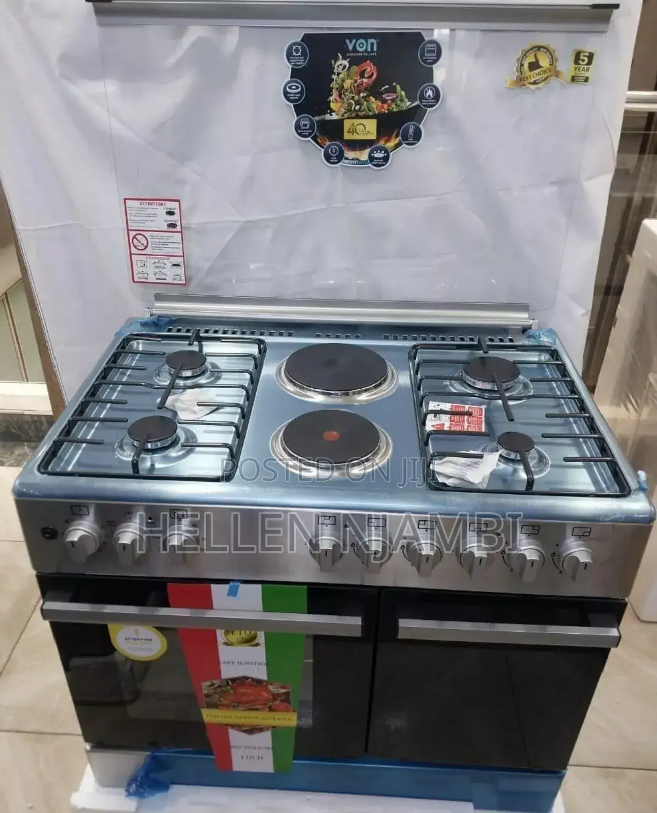 Von 4+2 Cooker,With Gas Cylinder Compartment,90cm”60cm