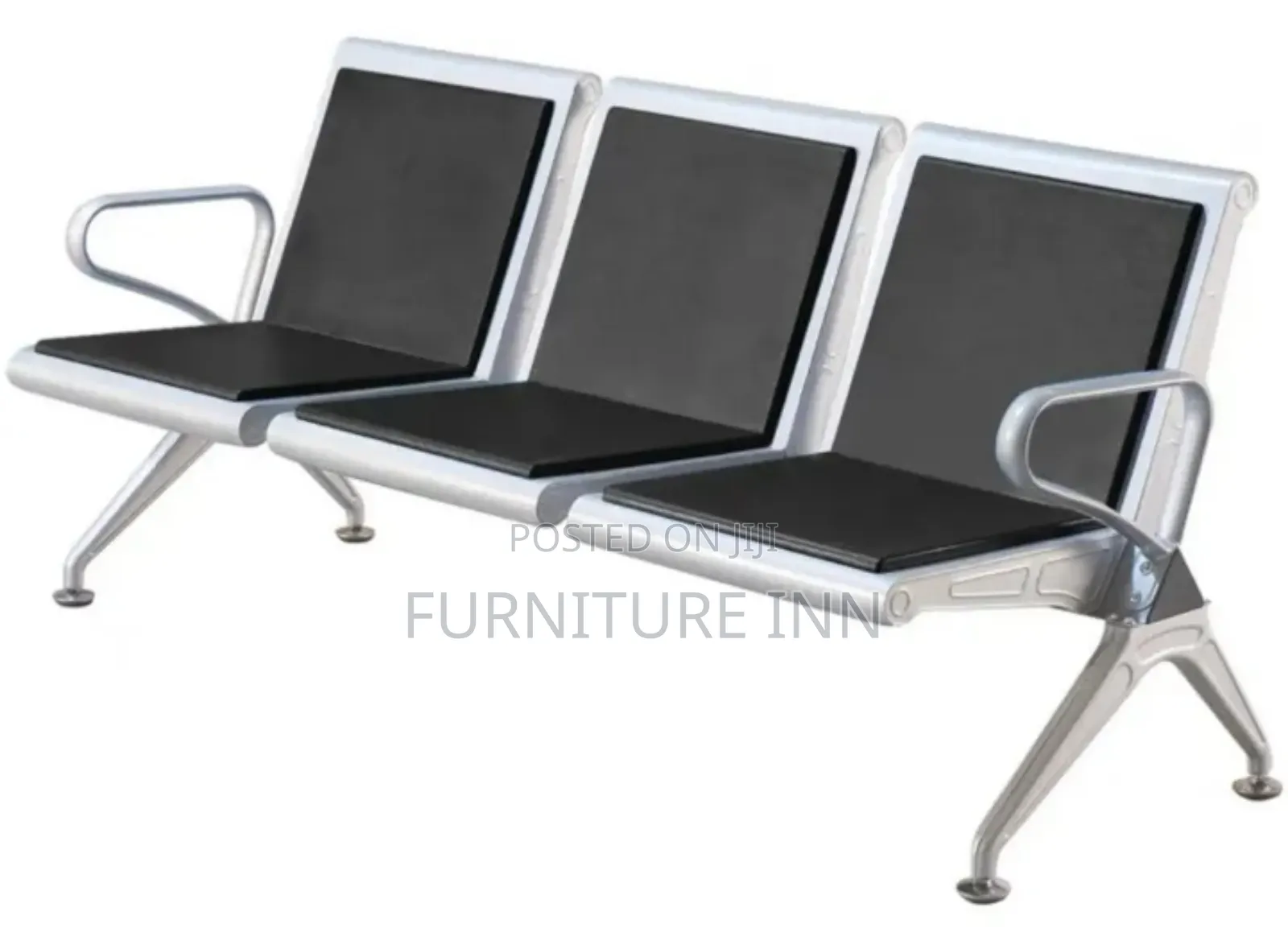 Comfortable 3-Link Heavy Padded Office Visitor Bench