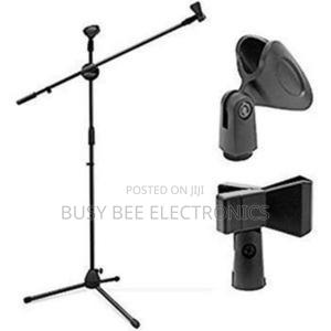 Adjustable Tripod Base Microphone Stand, With 2 Mic Holder - thumbnail 2