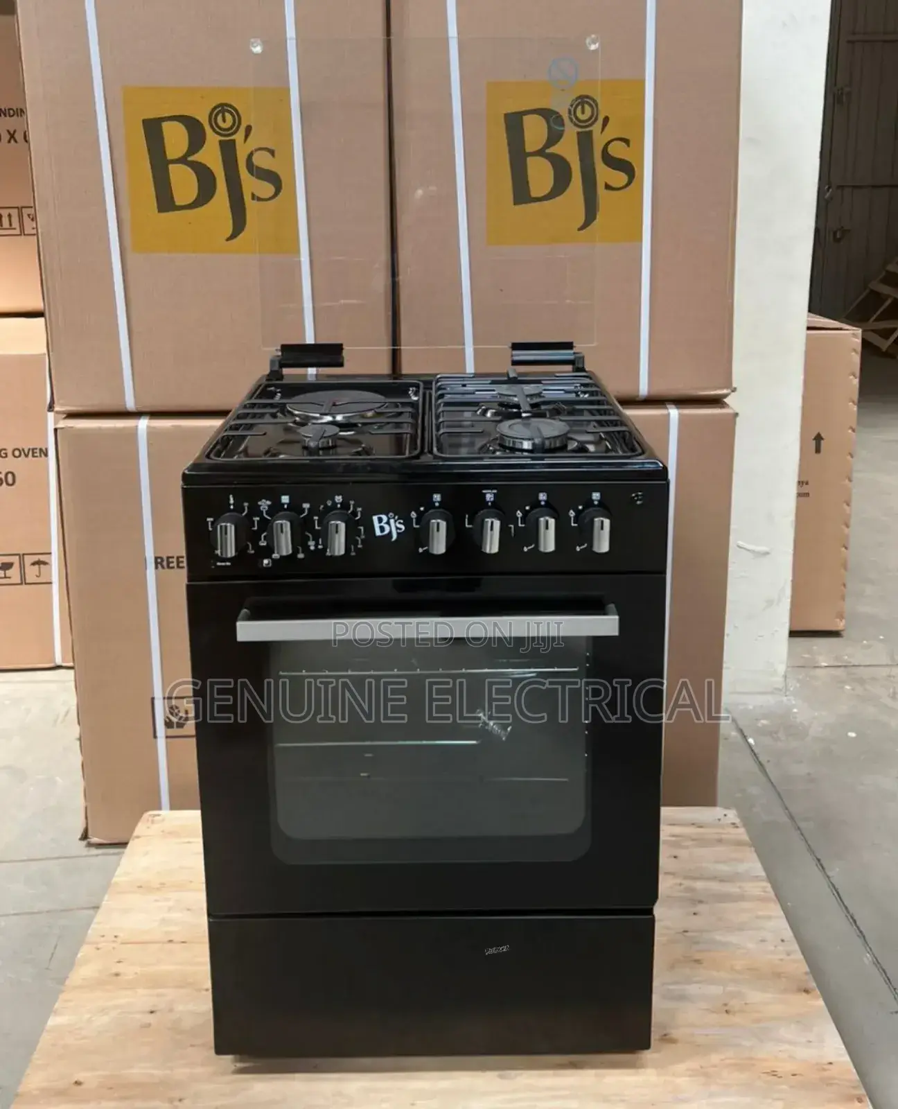 Black BJS 60by60 3-Gas+1 Hot Plate With Turbo-Fan Tr/Ht
