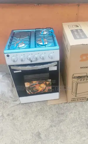 White Sayona 3+1e Plate Standing Cooker, Gas Ove S-P