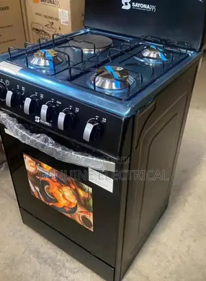 Black Sayona 3+1 Electric Plate Stand Gas Cooker Gas Ove S-B