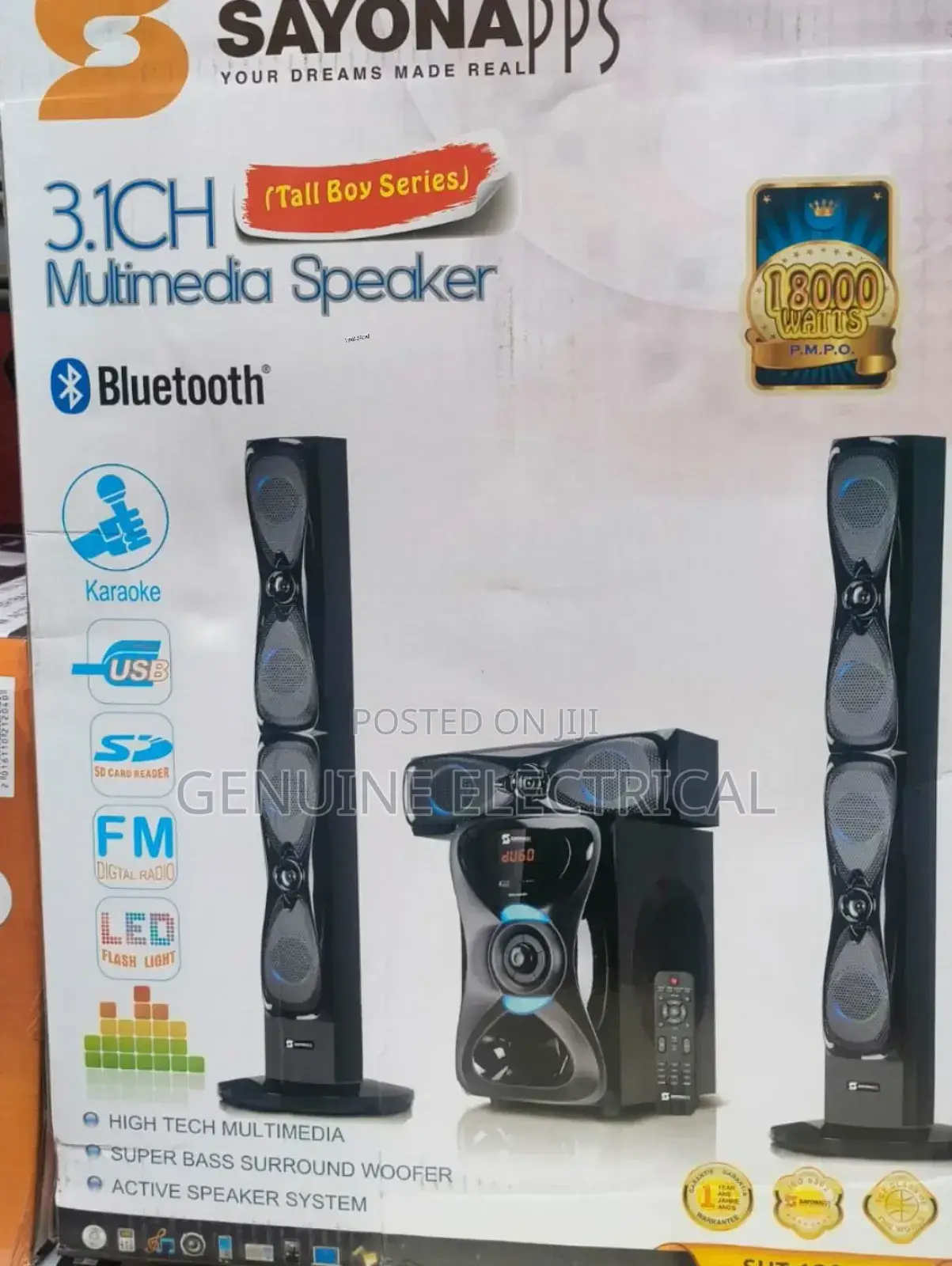 Sayona SHT-1204BT 3.1ch Subwoofer System Speakers YN