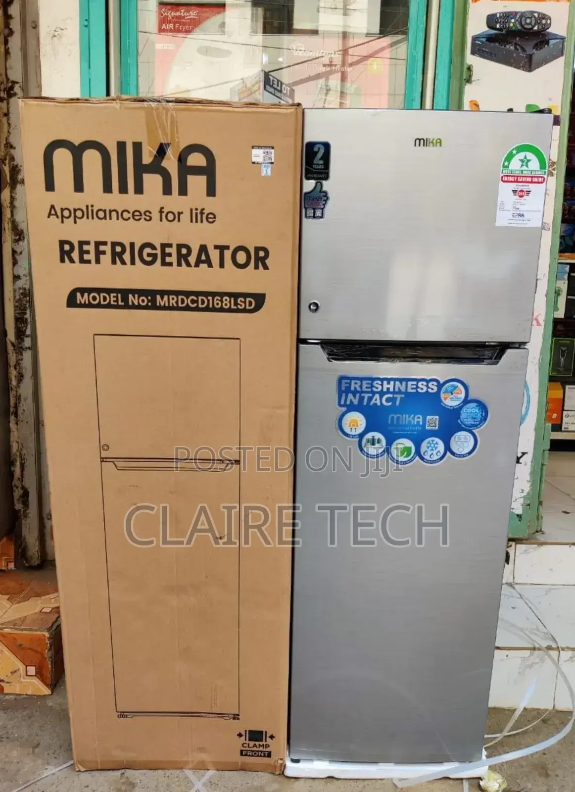 Mika 168litres Double Door Fridge