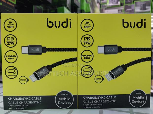 3m Budi Type-C to Lightning Braided Charging and Sync Cable