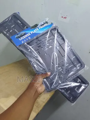 Pair Plastic Black Number Plates Holder