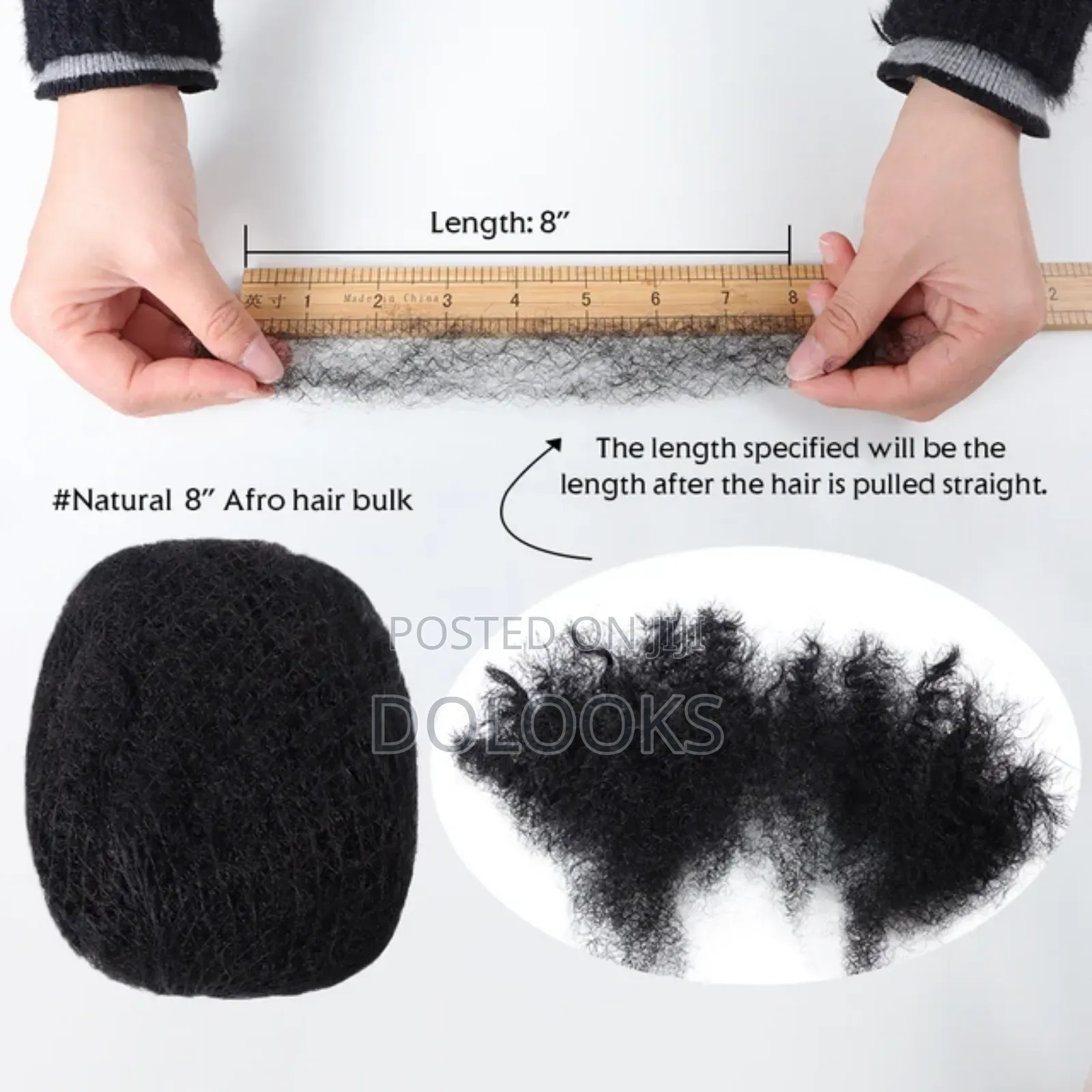 Natural Human Hair Bulk 8" 30grams