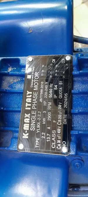KMAX Italy 3HP Motor Single Phase 2900RPM