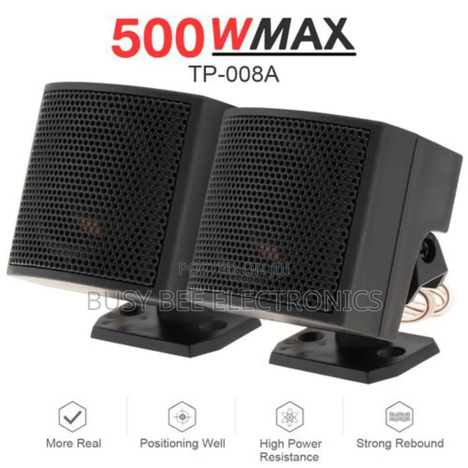 Tiaoping 2pc TP-008A 500W Mini Car Tweeter Speaker