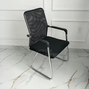 Guest Chairs; High-Back Mesh Office Visitor Seat in Black