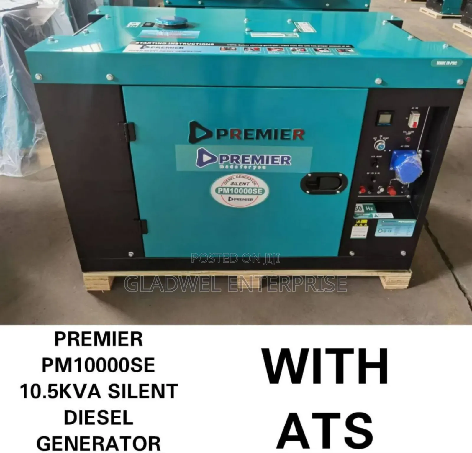 Premier Pm 10000SE 10.5 KVA Silent/Diesel Generator