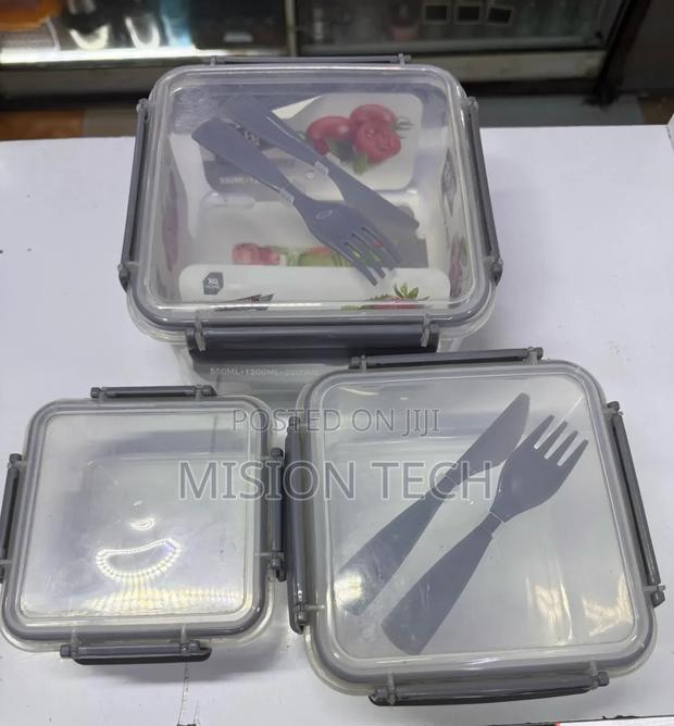 *3pcs Refrigerator Storage Box With Airtight Seal Lids